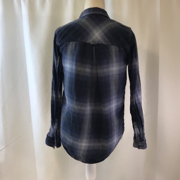 Urban Outfitters BDG Blue Flannel Shirt Size Small Petite - Picture 4 of 8